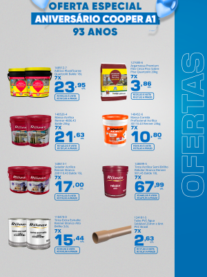93 anos - Oferta Especial Materiais de Constru&ccedil;&atilde;o