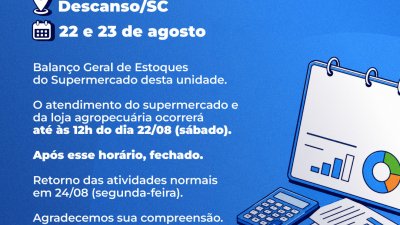 Descanso/SC dias 22 e 23/08