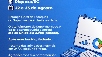 Riqueza/SC dias 22 e 23/08