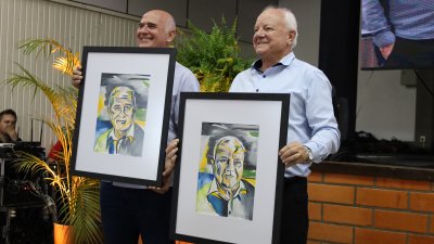 Elio Casarin e Santo Tumelero foram homenageados pelo trabalho prestado 