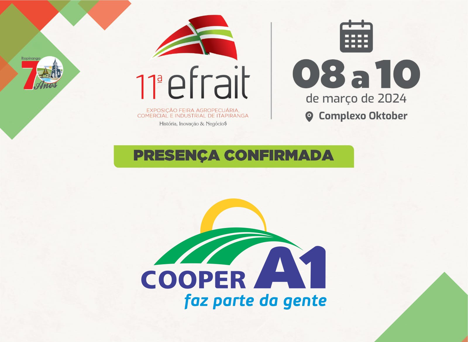 11ª EFRAIT: Cooper A1 marcará presença em mais uma edição